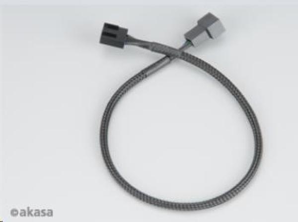 Predlžovací kábel AKASA k ventilátoru PWM,  30cm (4pin pre ventilátory PWM,  3pin),  4ks v balení