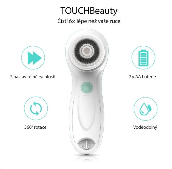 TOUCHBeauty 0759A Čisticí kartáč na pleť 3v1 růžový1