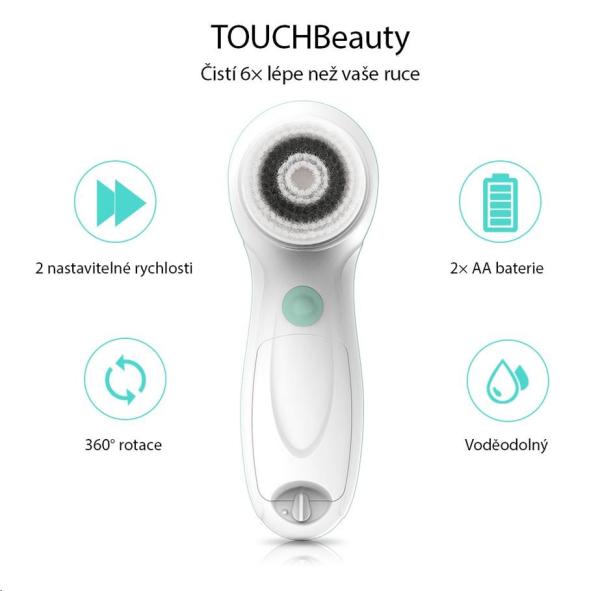 TOUCHBeauty 0759A Čistící kartáč na pleť 3v1 růžový0