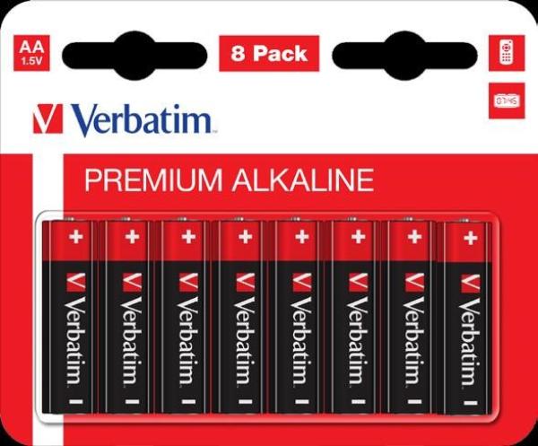 VERBATIM Alkalické baterie AA,   8 PACK ,  LR6