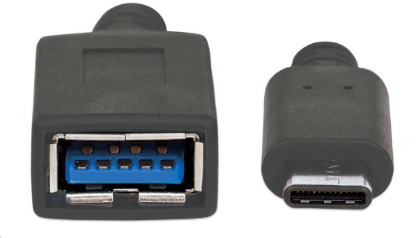 MANHATTAN Superrýchly kábel USB-C na USB,  15 cm,  čierny1