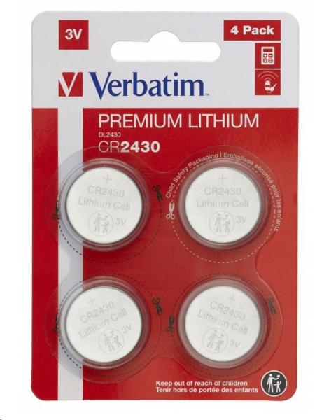 VERBATIM Lithium baterie CR2430 3V 4 Pack2