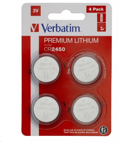 VERBATIM Lithium baterie CR2450 3V 4 Pack2