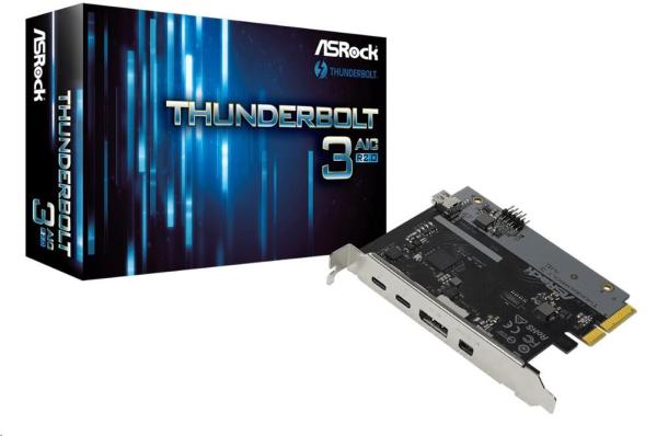 ASRock THUNDERBOLT 3 AIC R2.0,  Intel JHL6540,  1xDP,  1xmDP