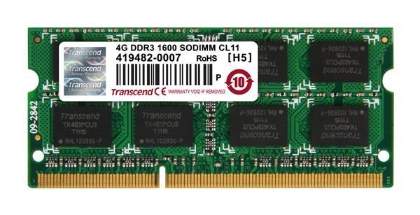 SODIMM DDR3 4GB 1600MHz TRANSCEND JetRam™,  256Mx8 CL11,  maloobchodný predaj