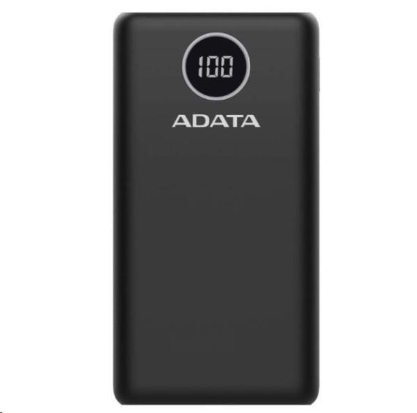 ADATA PowerBank P20000QCD - externá batéria pre mobilný telefón/ tablet 20000mAh,  2, 1A,  čierna (74Wh)