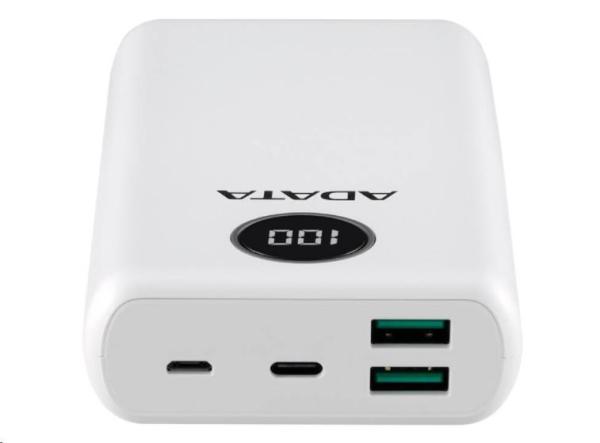 ADATA PowerBank P20000QCD - externá batéria pre mobilný telefón/ tablet 20000mAh,  2, 1A,  biela (74Wh)2