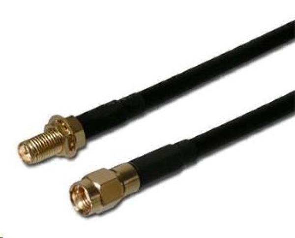 Predĺženie koaxiálnej antény WLAN SMA samec reverzný - SMA samica reverzná ,  1 m