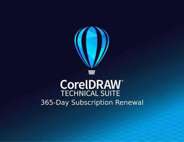 CorelDRAW Technical Suite 365-dňové predplatné. Obnovenie (jednorazové) EN/DE/FR/ES/BR/IT/CZ/PL/NL