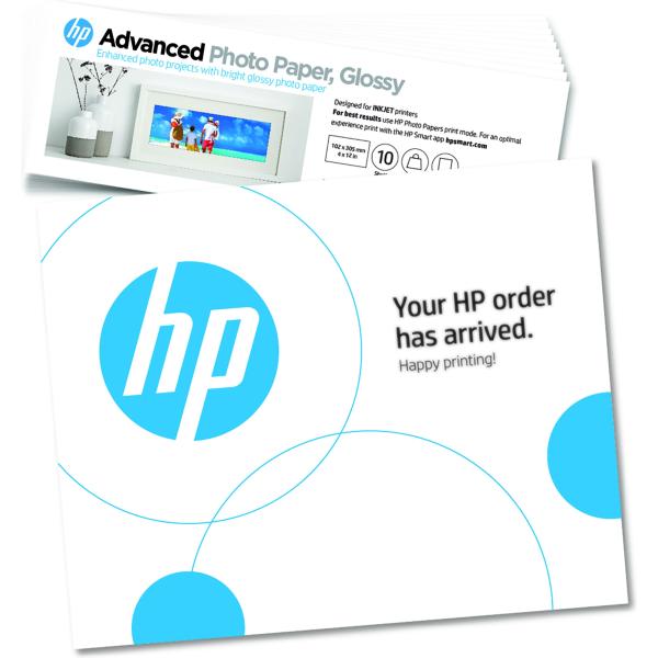 HP Advanced Photo Paper, Gloss (4x12 in; 10 x 30, 5 cm) – 10 sheets