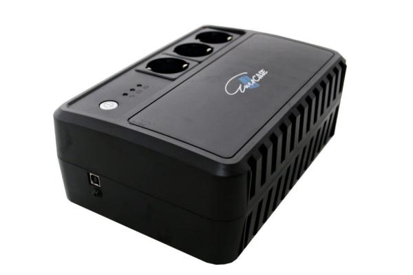 EUROCASE UPS EA200PRO+ 600VA s čistou sínusovou vlnou (3x zásuvka)