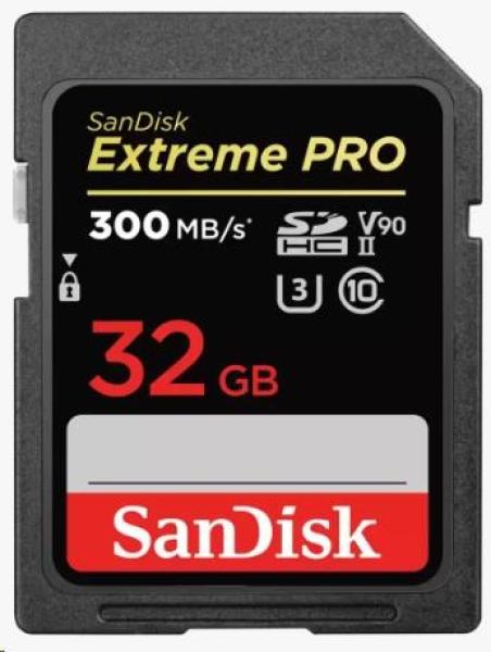 Karta SanDisk SDHC 32GB Extreme PRO (300 MB/ s,  Class 10,  UHS-II U3 V90)