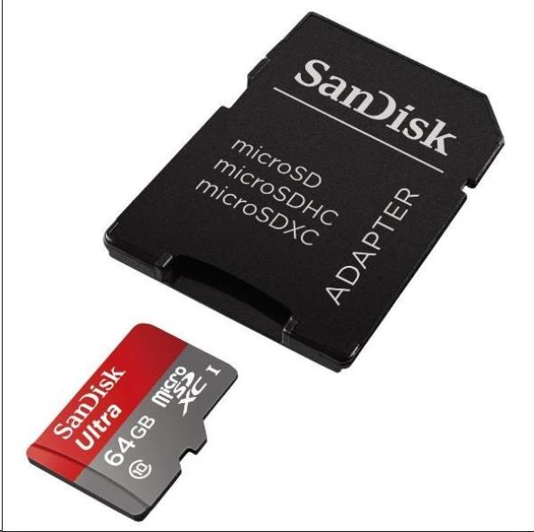SanDisk MicroSDHC karta 32GB Ultra (100MB/ s,  Class 10,  Android) + adaptér