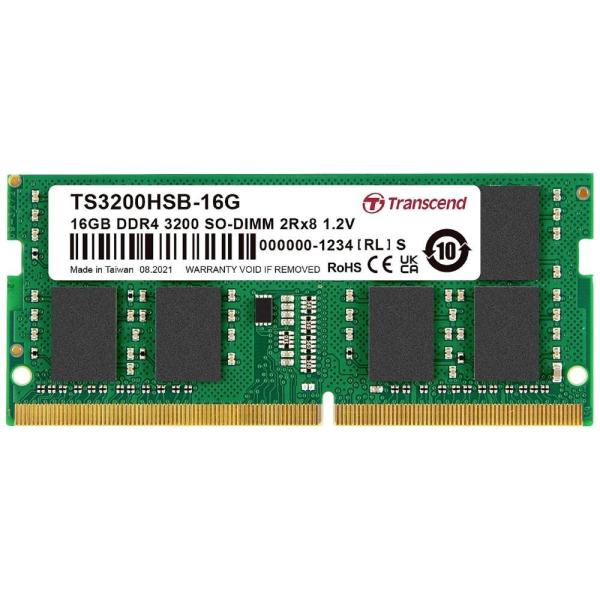 SODIMM DDR4 16GB 3200MHz TRANSCEND 2Rx8 1Gx8 CL22 1.2V