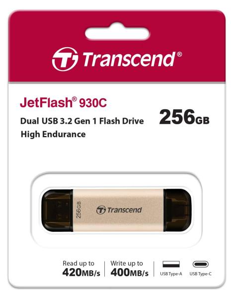 TRANSCEND Flash disk 256GB JetFlash®930C,  TLC,  USB 3.2/ USB typu C (R:420/ W:400 MB/ s) čierna5
