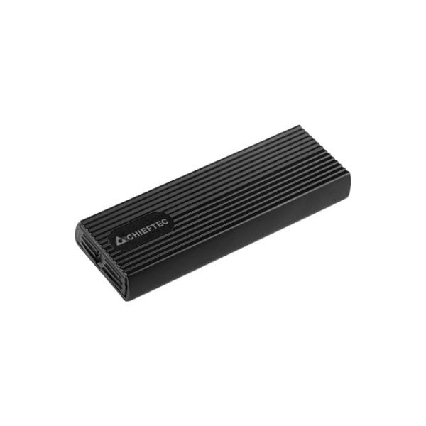 Vonkajší rám CHIEFTEC pre M.2 PCIe NVMe/ S-ata SSD Enclosure Tool-Less,  s konektorom USB typu C,  čierna