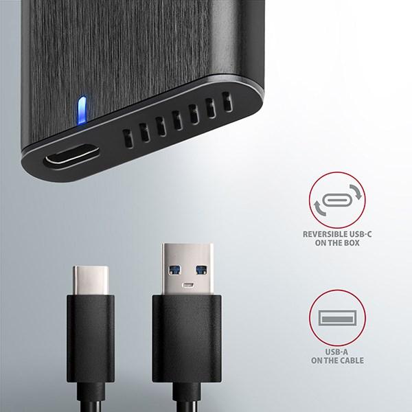 AXAGON EEM2-SBC,  USB-C 3.2 Gen 2 - M.2 SATA SSD kovový box RAW,  bez skrutiek8