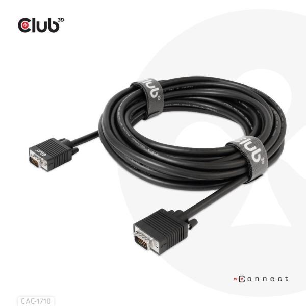 Club3D kabel oboustranný VGA,  M/ M,  28AWG,  10m2