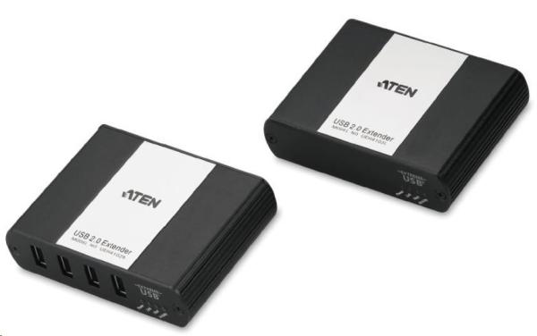 ATEN USB 2.0 predĺženie so 4-portovým rozbočovačom do 100 m cez LAN IP