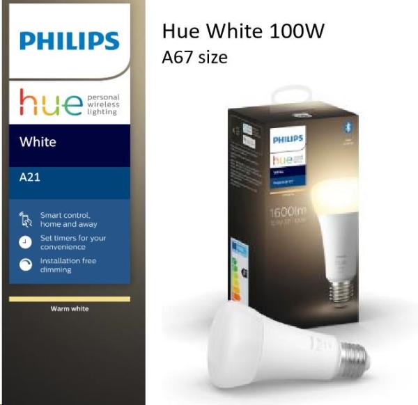 PHILIPS Hue White žárovka 15.5W E27 A67 DIM