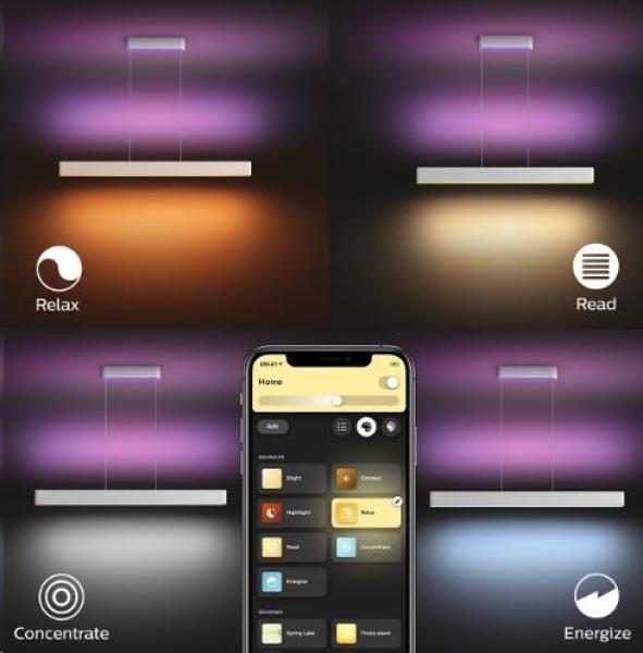 PHILIPS Ensis Svítidlo závěsné,  Hue White and color ambiance,  230V,  2x39W integr.LED,  Bílá3
