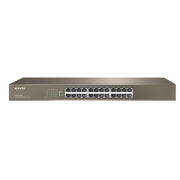 Tenda TEG1024G 24-portový gigabitový ethernetový prepínač,  10/ 100/ 1000 Mb/ s,  montáž do stojana1