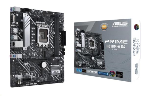 ASUS MB Sc LGA1700 PRIME H610M-A DDR4-CSM,  Intel H610,  2xDDR4,  1xDP,  1xHDMI,  1xVGA,  mATX