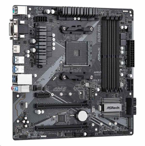 ASRock MB Sc AM4 B450M PRO4 R2.0,  AMD B450,  4xDDR4,  1xHDMI,  1xDVI,  1xVGA,  mATX1