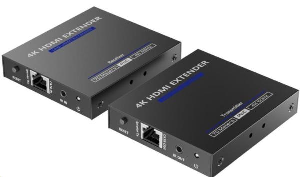PremiumCord HDMI 2.0 extender Ultra HD 4kx2k@60Hz na 70 m cez Cat6/ Cat6A/ Cat7