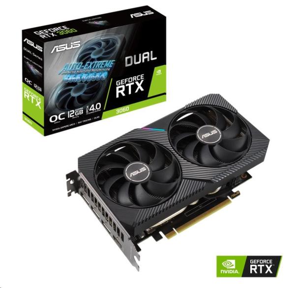 ASUS VGA NVIDIA GeForce Dual RTX 3060 V2 OC Edition, RTX 3060, 12 GB GDDR6, 3xDP, 1xHDMI