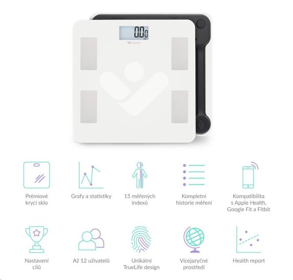 TrueLife FitScale W4 BT - Inteligentní diagnostická váha5