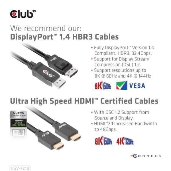 Club3D Network Switch - Prepínač,  DP/ HDMI KVM prepínač - Dual DP 4K 60Hz8