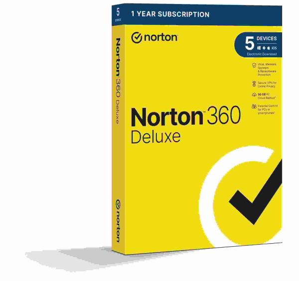 NORTON 360 DELUXE 50 GB + VPN 1 používateľ pre 5 zariadení na 1 rok - BOX