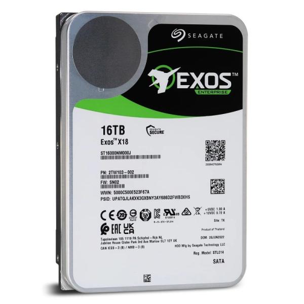 SEAGATE HDD 16TB EXOS X18,  3.5",  SATAIII,  7200 RPM,  Cache 256MB2