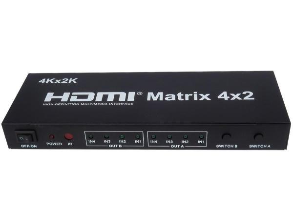 PremiumCord HDMI maticový prepínač 4:2,  so zvukom,  rozlíšenie 4Kx2K