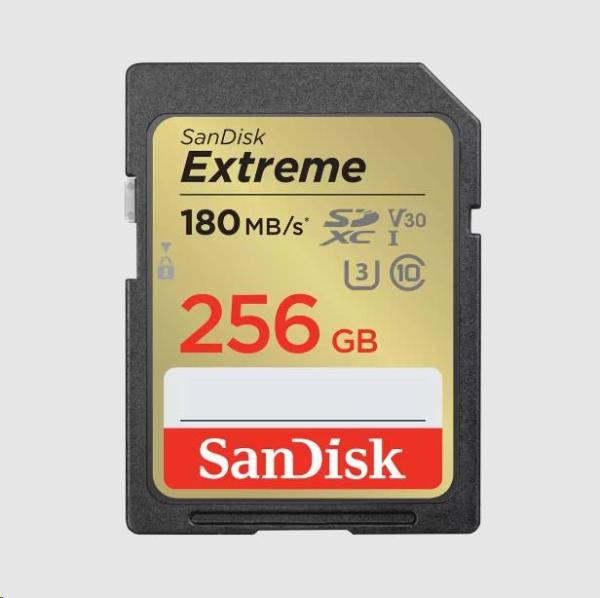 Karta SanDisk SDXC 256 GB Extreme (190 MB/ s triedy 10,  UHS-I U3 V30)