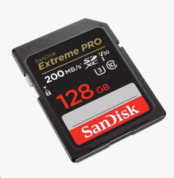 Karta SanDisk SDXC 128 GB Extreme PRO (200 MB/ s triedy 10,  UHS-I U3 V30)2