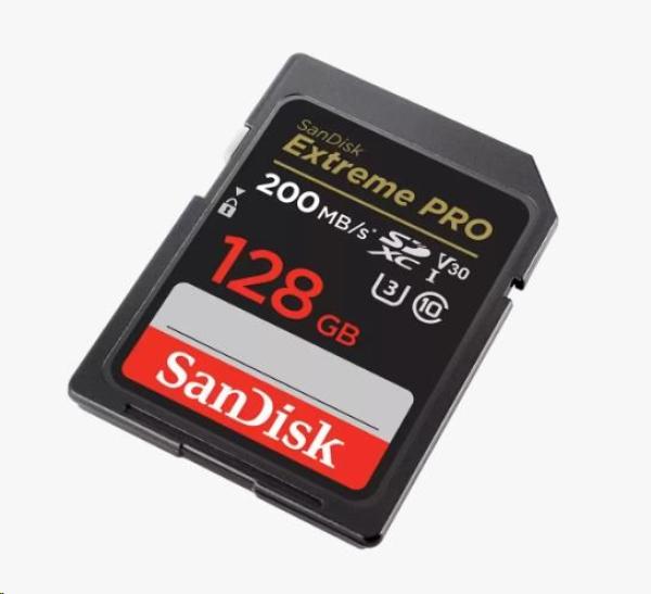 Karta SanDisk SDXC 128 GB Extreme PRO (200 MB/ s triedy 10,  UHS-I U3 V30)1