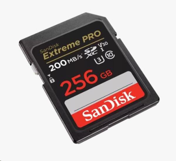 Karta SanDisk SDXC 256 GB Extreme PRO (200 MB/ s triedy 10,  UHS-I U3 V30)1