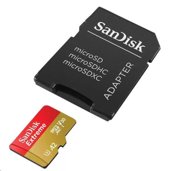 Karta SanDisk micro SDXC 512GB Extreme (190 MB/s Class 10, UHS-I U3 V30) + adaptér1