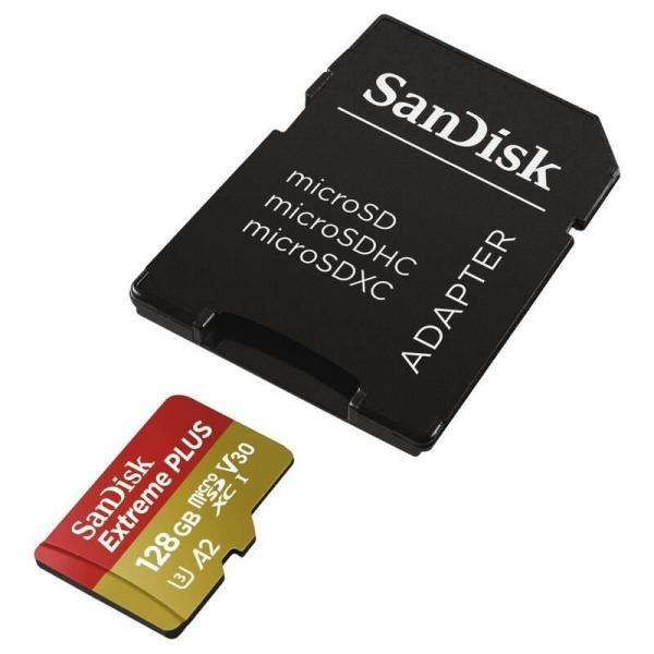Karta SanDisk micro SDXC 128 GB Extreme PLUS (200 MB/ s Class 10,  UHS-I U3 V30) + adaptér1