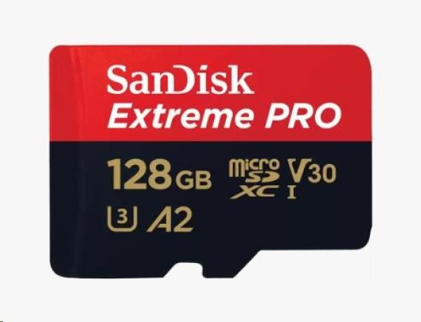 SanDisk micro SDXC karta 128GB Extreme PRO (200 MB/ s Class 10,  UHS-I U3 V30) + adaptér