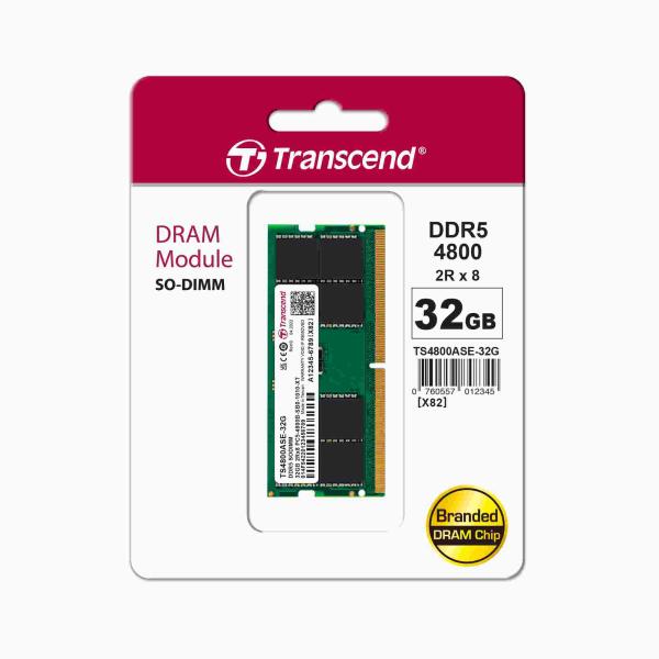 SODIMM DDR5 32GB 4800MHz TRANSCEND 2Rx8 2Gx8 CL40 1.1V1
