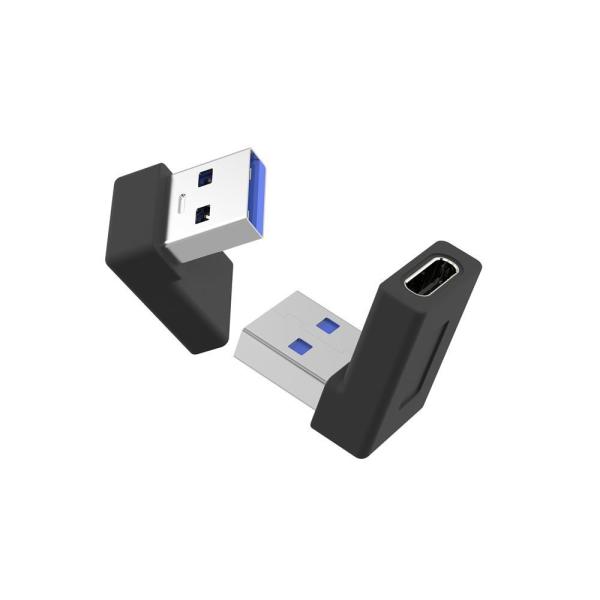PremiumCord USB-C na USB3.0 typ A (F/ M),  90° zakrivený3