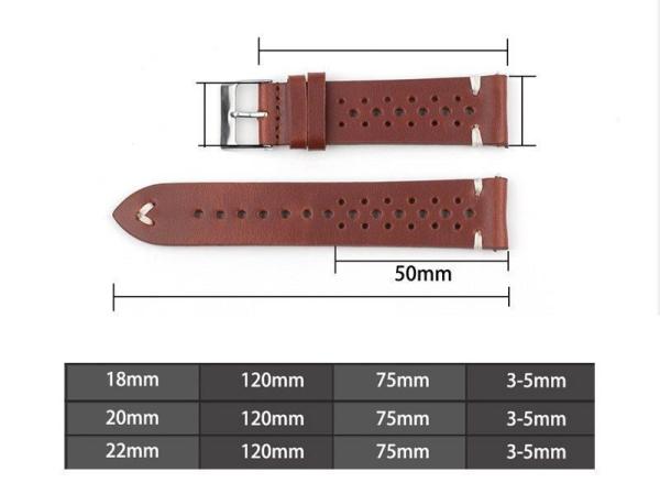 RhinoTech univerzální řemínek Genuine Leather Quick Release 20mm,  červená1