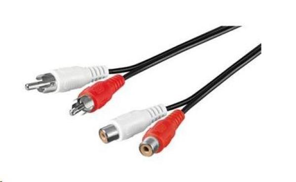 PremiumCord Kábel 2x Cinch-2x Cinch, M/ F 3m