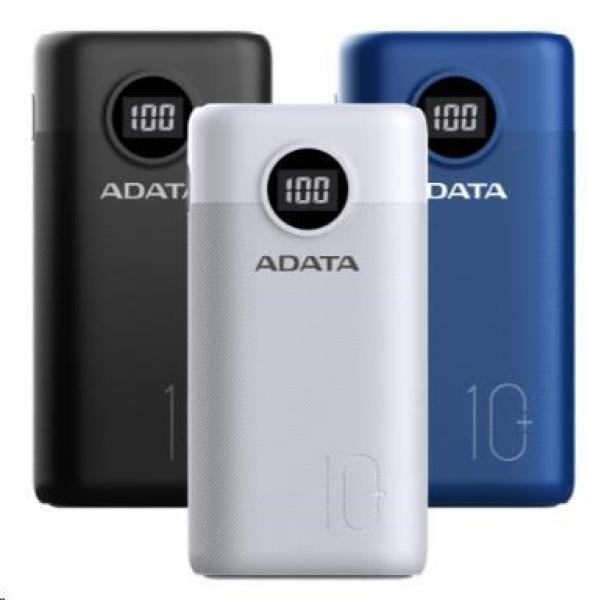 ADATA PowerBank AP10000 - externá batéria pre mobilný telefón/ tablet 10000mAh,  biela (37Wh) USB-C