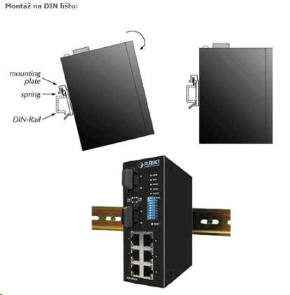 Planet switch IGS-801T,  průmysl.verze 8x10/ 100/ 1000,  DIN,  IP30,  -40 až 75°C,  12-48V1