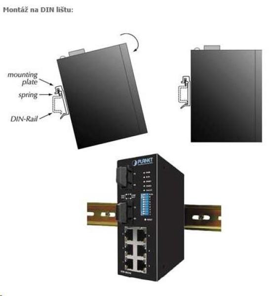 Planet ISW-501T,  5x 10/ 100,  DIN, IP30,  rozšířený teplotní rozsah -40~75 st.C2