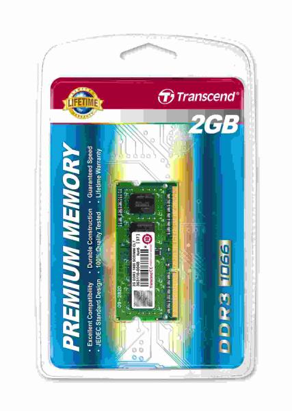 SODIMM DDR3 2GB 1066MHz TRANSCEND 1Rx8 CL71